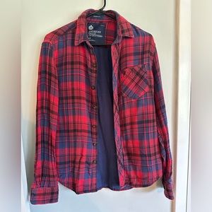 American eagle outfitters soft athletic fit flannel button up shirt